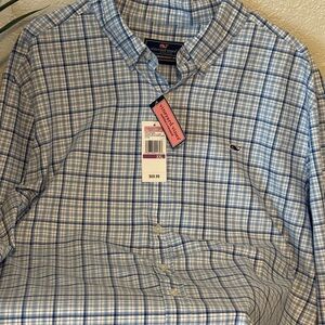 Vineyard Vines Blue and White Casual Button Down Shirt